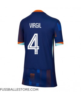 Günstige Niederlande Virgil van Dijk #4 Auswärtstrikot Damen EM 2024 Kurzarm